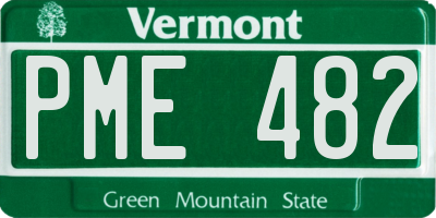 VT license plate PME482