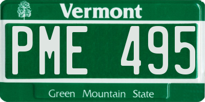 VT license plate PME495