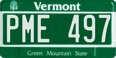 VT license plate PME497