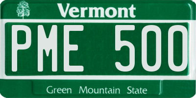VT license plate PME500