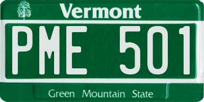 VT license plate PME501