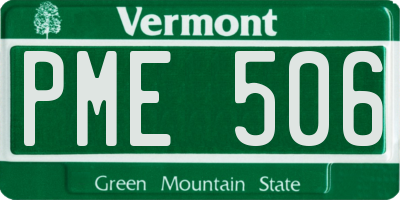 VT license plate PME506