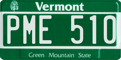 VT license plate PME510