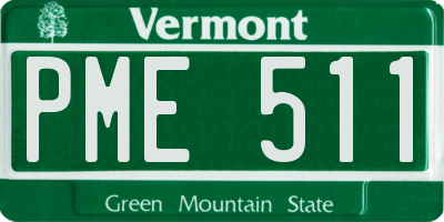 VT license plate PME511