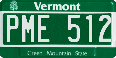 VT license plate PME512