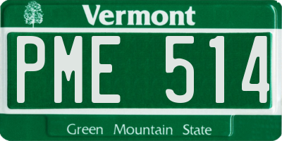 VT license plate PME514