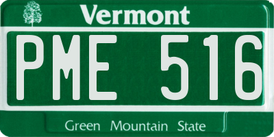VT license plate PME516