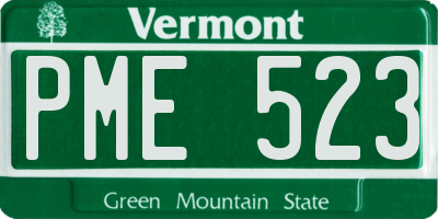 VT license plate PME523