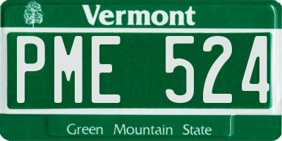 VT license plate PME524