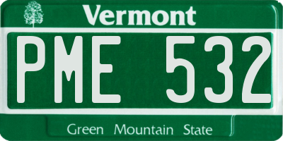 VT license plate PME532