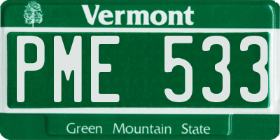 VT license plate PME533