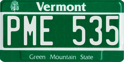 VT license plate PME535