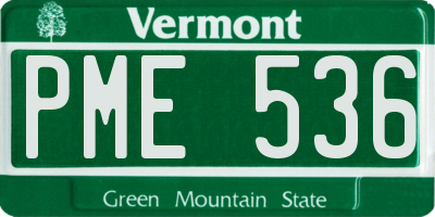 VT license plate PME536