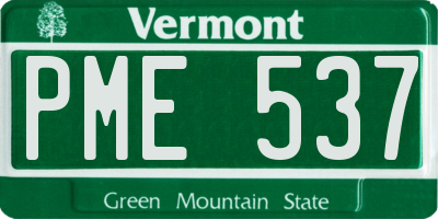 VT license plate PME537