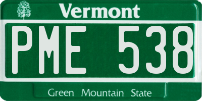 VT license plate PME538