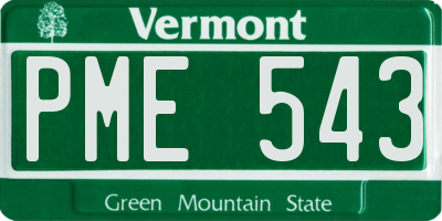 VT license plate PME543