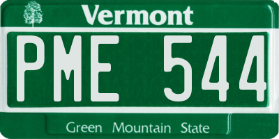 VT license plate PME544