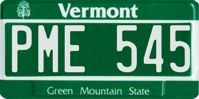 VT license plate PME545