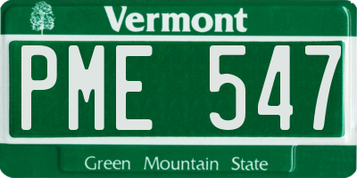 VT license plate PME547