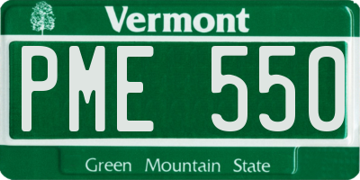 VT license plate PME550