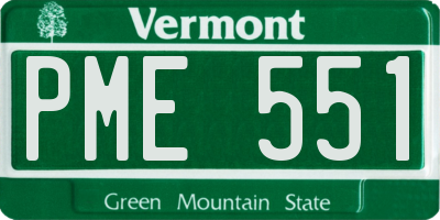 VT license plate PME551