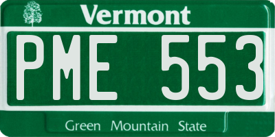 VT license plate PME553