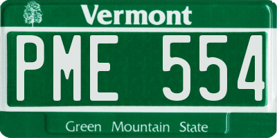 VT license plate PME554