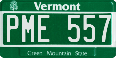 VT license plate PME557