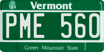 VT license plate PME560