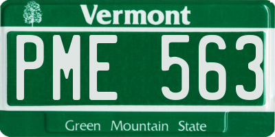 VT license plate PME563