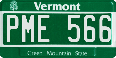 VT license plate PME566