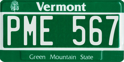 VT license plate PME567