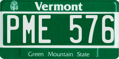 VT license plate PME576