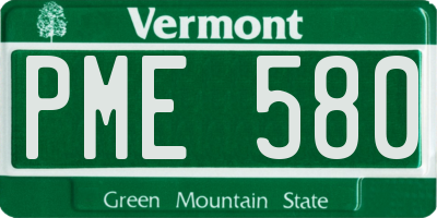 VT license plate PME580