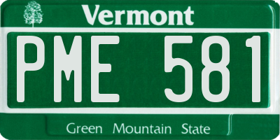 VT license plate PME581