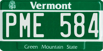 VT license plate PME584