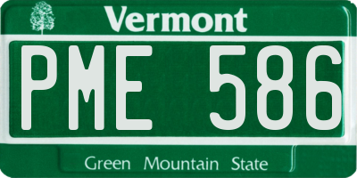 VT license plate PME586