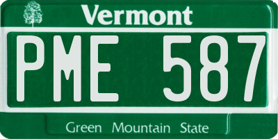 VT license plate PME587