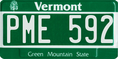 VT license plate PME592