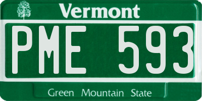 VT license plate PME593