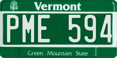 VT license plate PME594