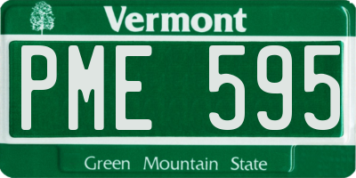VT license plate PME595