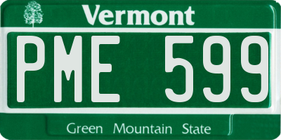 VT license plate PME599