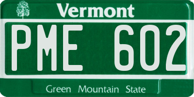 VT license plate PME602