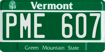 VT license plate PME607