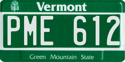 VT license plate PME612