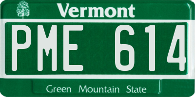 VT license plate PME614
