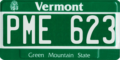 VT license plate PME623