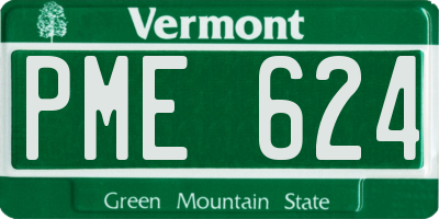 VT license plate PME624
