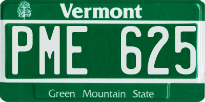 VT license plate PME625